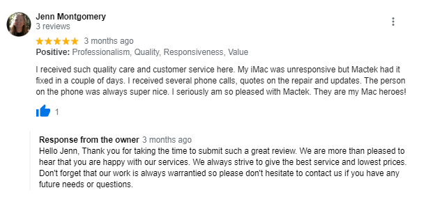 jenn review from mactek